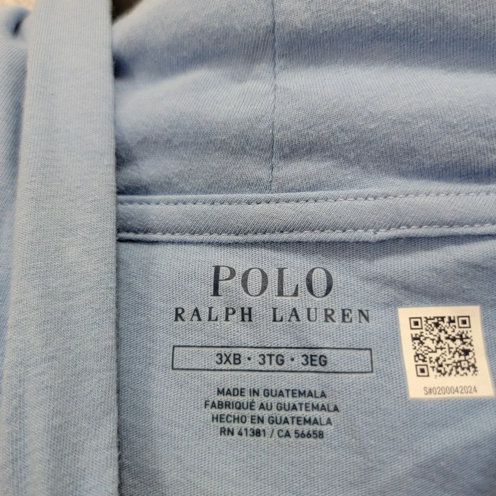 Polo Ralph Lauren Mens 3XB Blue‎ Colorful Graphics Long Sleeve Hooded Shirt NEW